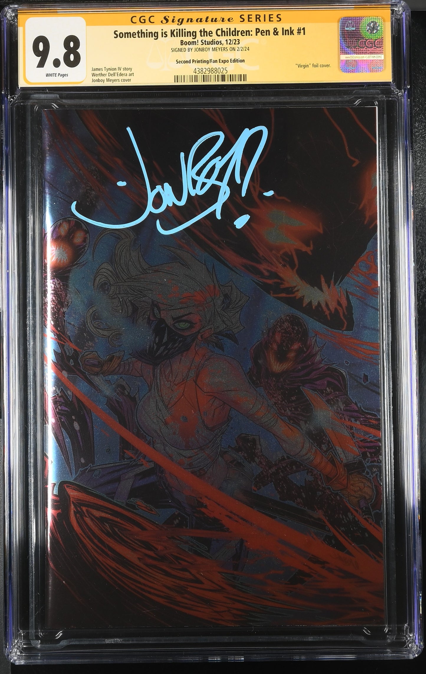 SOMETHING IS KILLING THE CHILDREN: PEN & INK #1 MEGACON FOIL EXCLUSIVE CGC SS 9.8. SIGNED BY JONBOY MEYERS