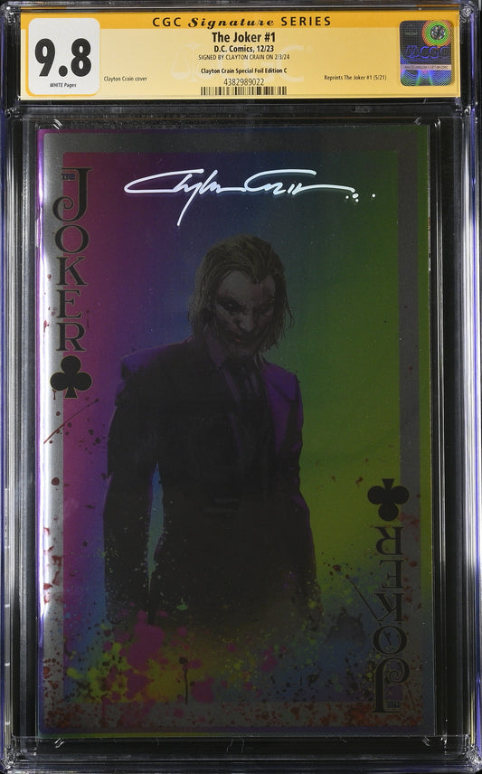 THE JOKER #1 CLAYTON CRAIN FOIL VAR CGC SS 9.8 SIGNED BY CLAYTON CRAIN