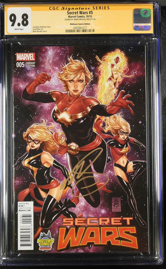 SECRET WARS #5 BROOKS EXCLUSIVE CGC SS 9.8. SIGNED BY MARK BROOKS