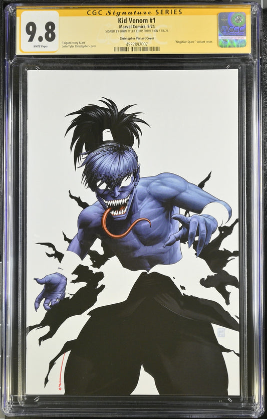 KID VENOM #1 JTC NEGATIVE VARIANT CGC SS 9.8. SIGNED BY JOHN TYLER CHRISTOPHER
