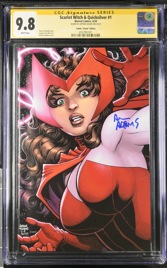 SCARLET WITCH & QUICKSILVER #1 ARTHUR ADAMS VIRGIN EXCLUSIVE CGC SS 9.8. SIGNED BY ARTHUR ADAMS