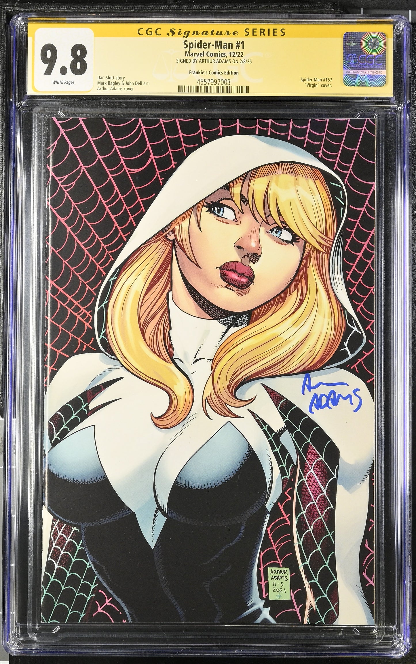 SPIDER-MAN #1 ARTHUR ADAMS VIRGIN EXCLUSIVE CGC SS 9.8. SIGNED BY ARTHUR ADAMS