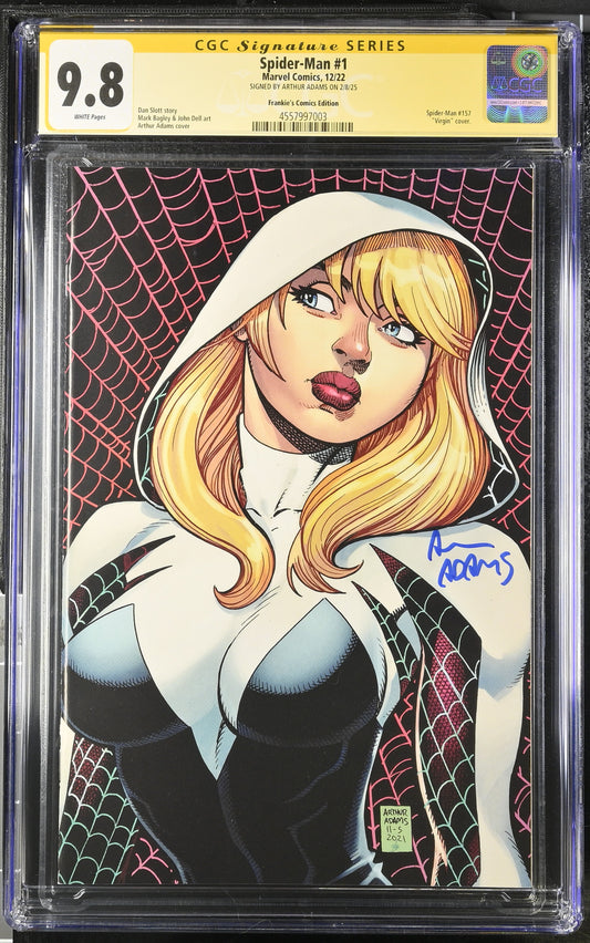 SPIDER-MAN #1 ARTHUR ADAMS VIRGIN EXCLUSIVE CGC SS 9.8. SIGNED BY ARTHUR ADAMS
