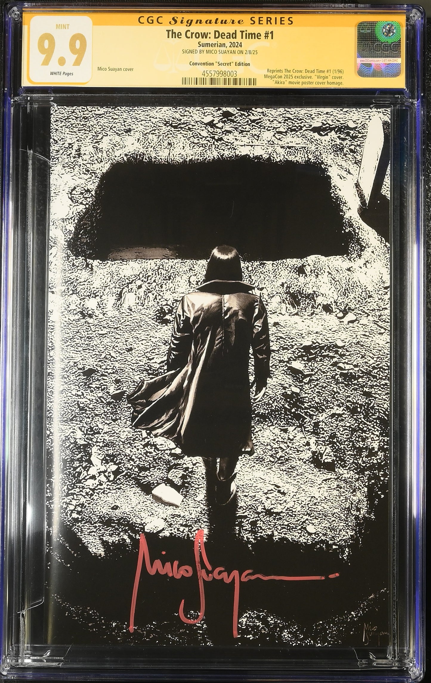 THE CROW: DEAD TIME #1 MEGACON 'SECRET' EXCLUSIVE CGC SS 9.9. SIGNED BY MICO SUAYAN