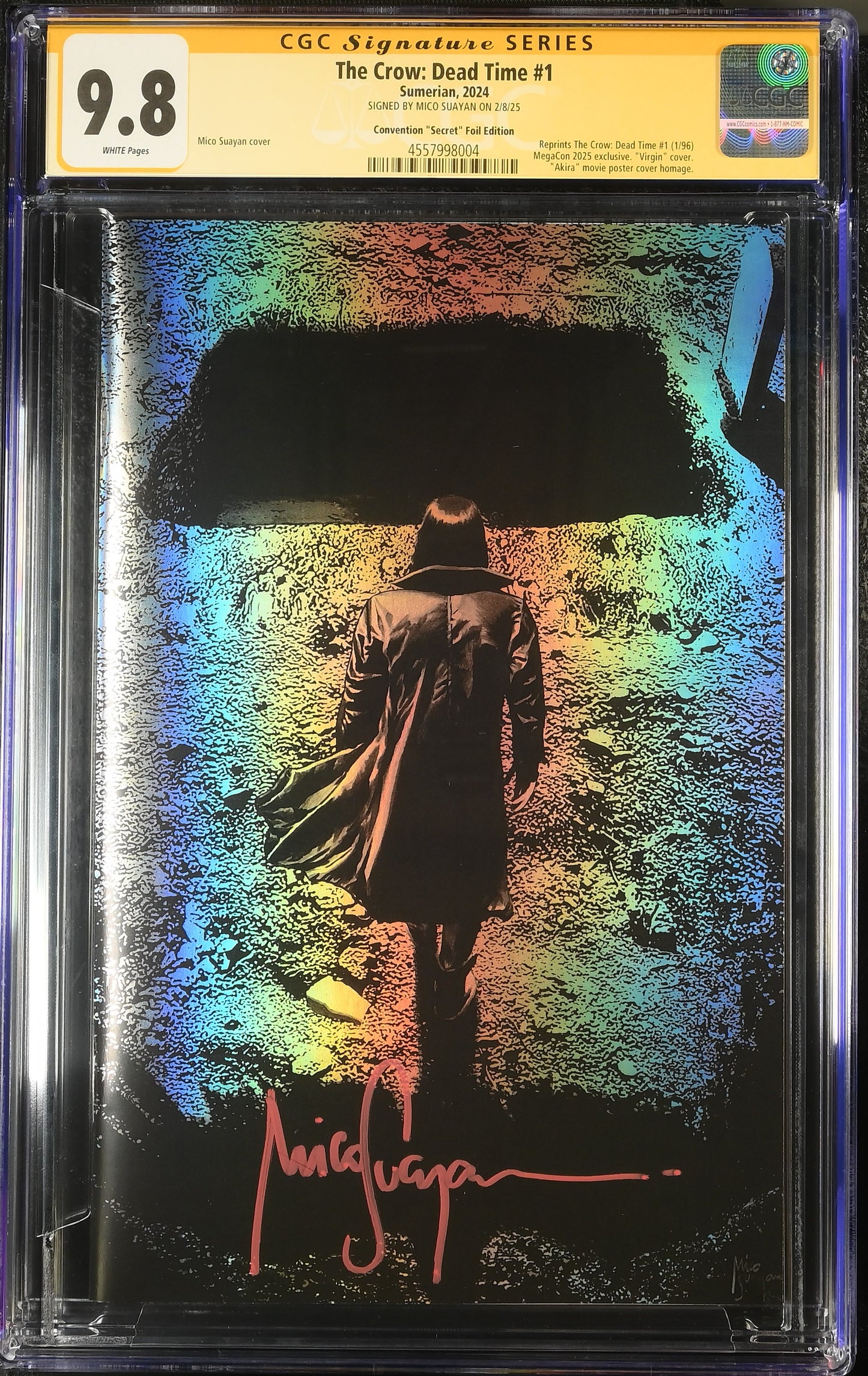 THE CROW: DEAD TIME #1 MEGACON 'SECRET' FOIL EXCLUSIVE CGC SS 9.8. SIGNED BY MICO SUAYAN