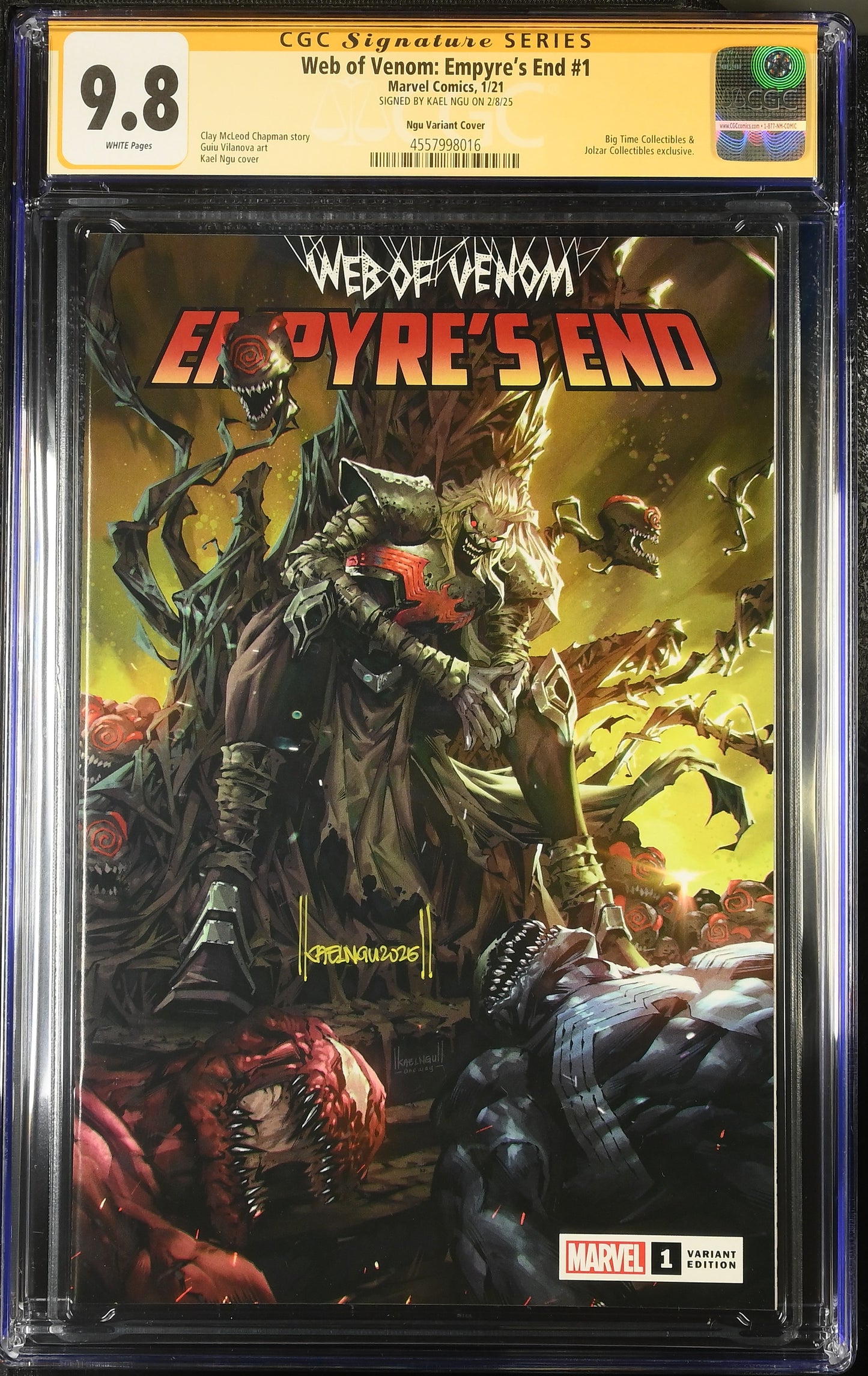WEB OF VENOM: EMPYRE'S END #1 NGU EXCLUSIVE CGC SS 9.8. SIGNED BY KAEL NGU