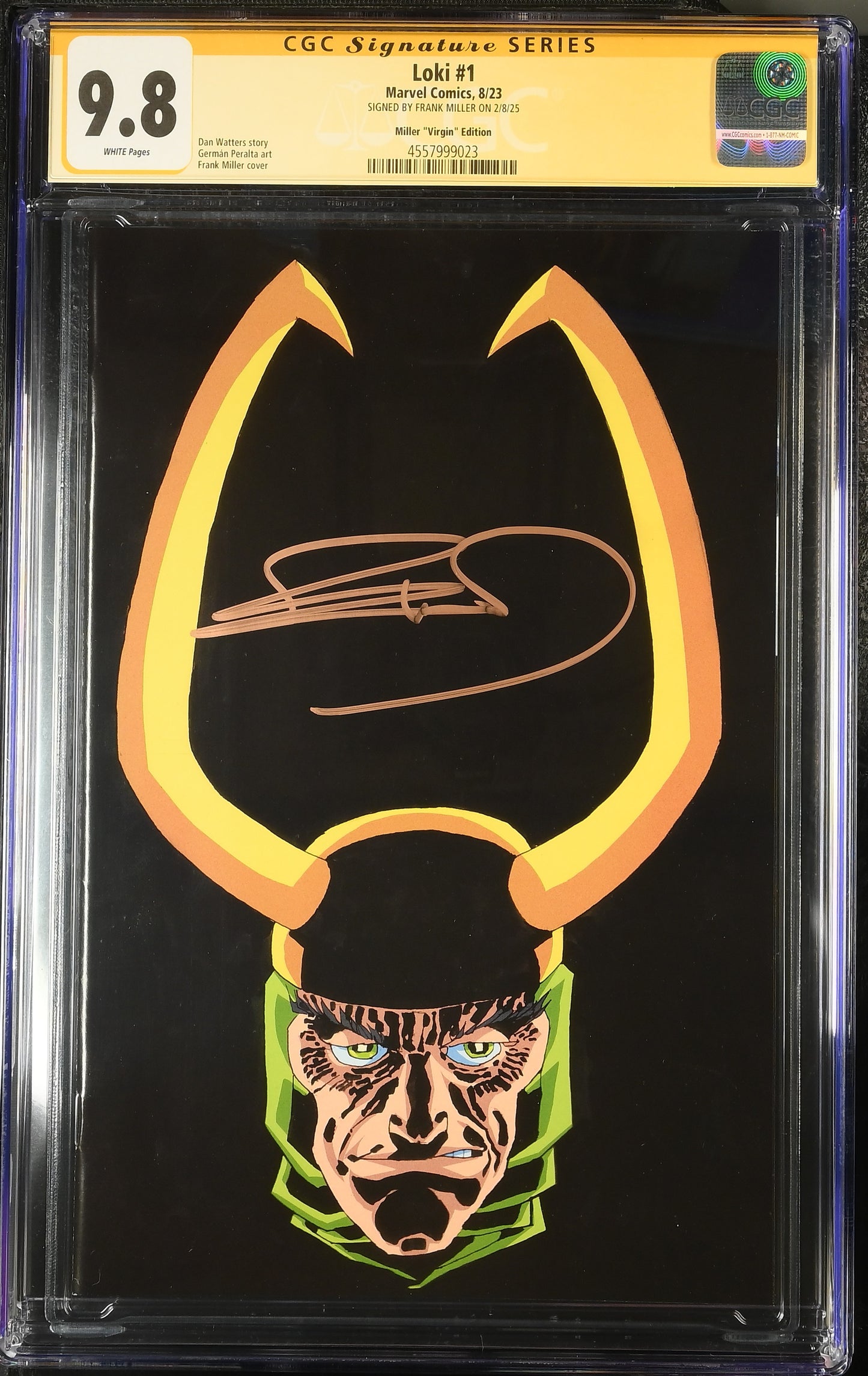 LOKI #1 MILLER VARIANT (1:100 RATIO) CGC SS 9.8. SIGNED BY FRANK MILLER