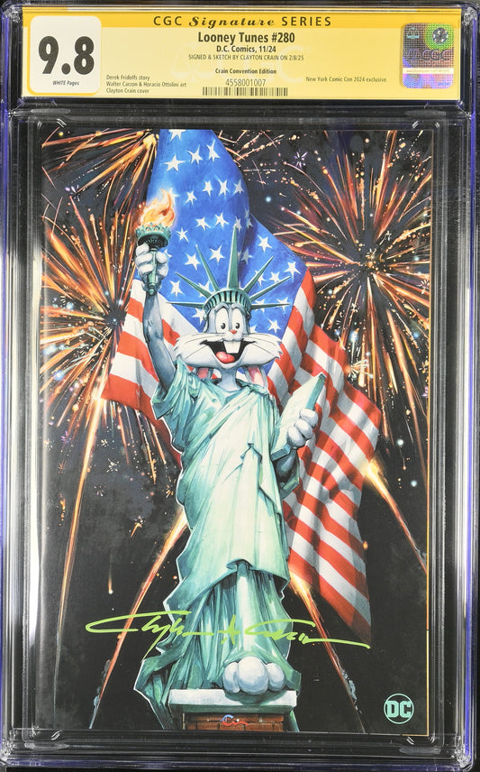 LOONEY TUNES #280 CRAIN NYCC EDITION VAR CGC SS 9.8 SIGNED BY CLAYTON CRAIN