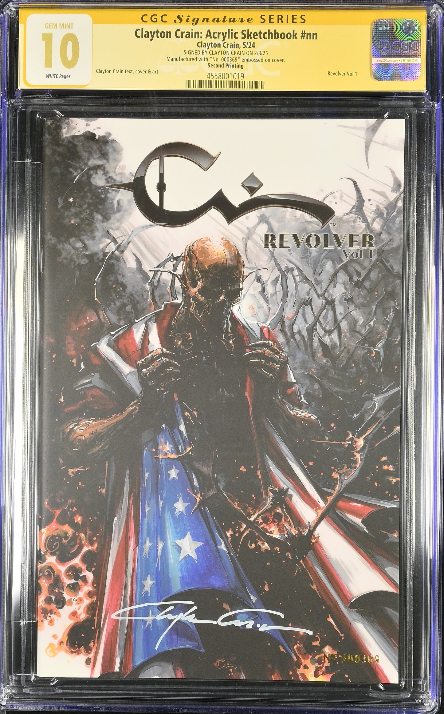 CLAYTON CRAIN: ARYLIC SKETCHBOOK NUMBERED 369. CGC SS 10 SIGNED BY CLAYTON CRAIN