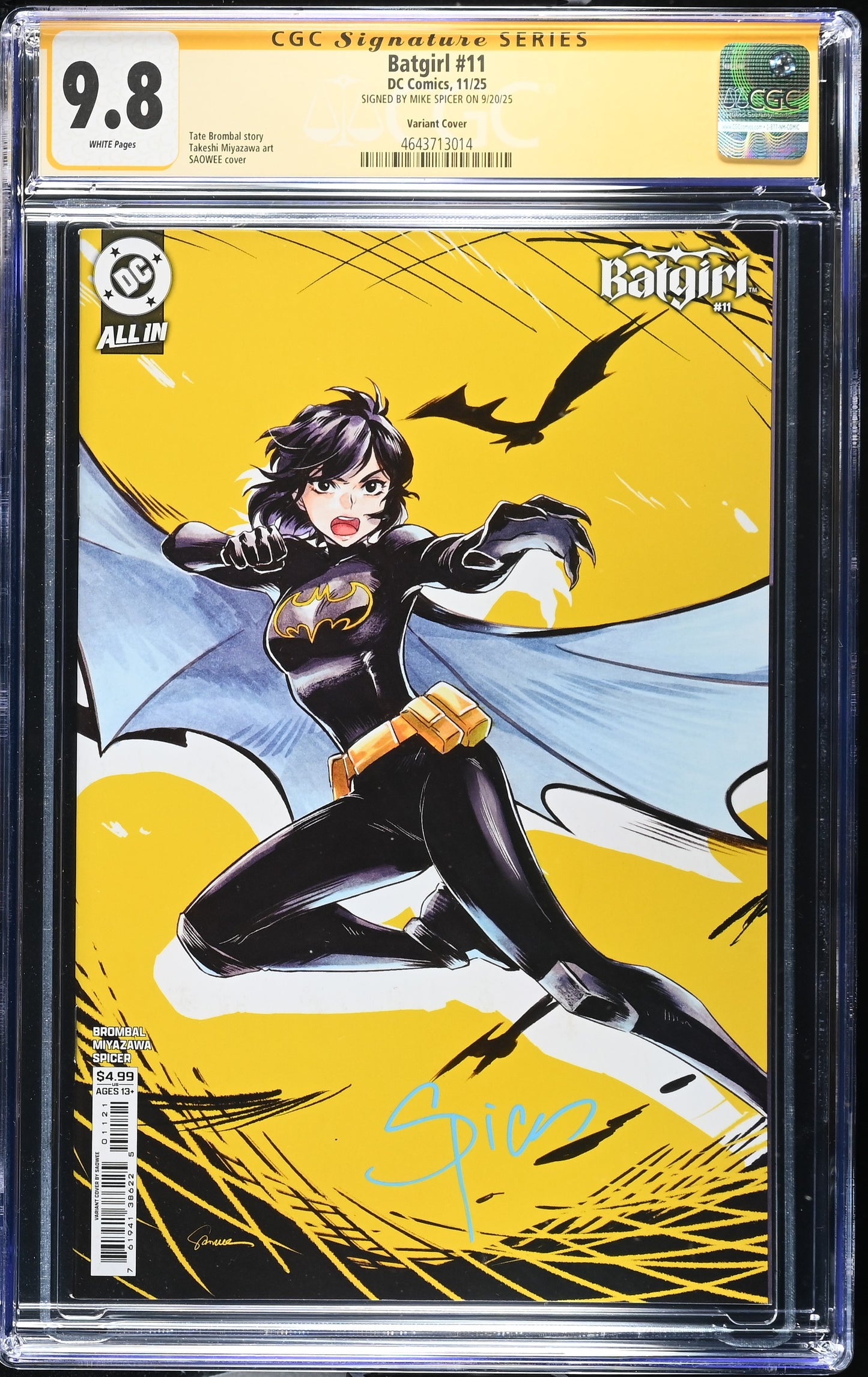 BATGIRL #11 CGC SS 9.8. SIGNED BY MIKE SPICER