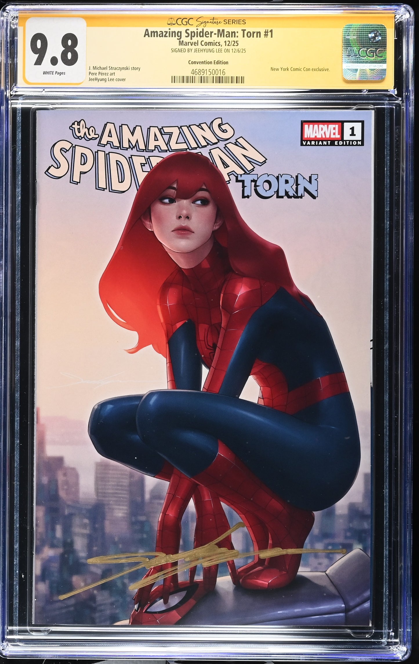 AMAZING SPIDER-MAN: TORN #1 CGC SS 9.8. SIGNED BY JEEHYUNG LEE