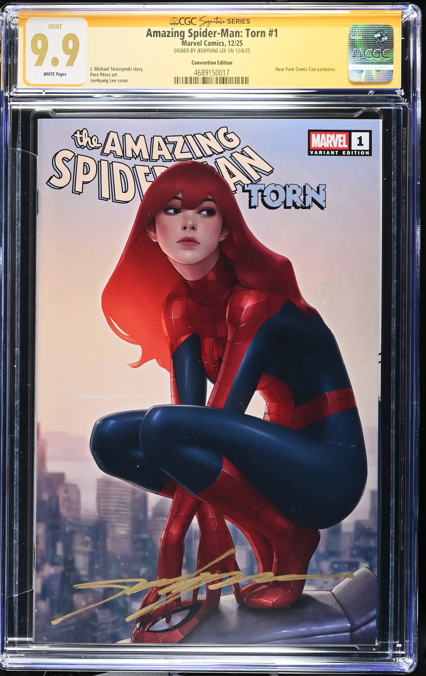 AMAZING SPIDER-MAN: TORN #1 CGC SS 9.9. SIGNED BY JEEHYUNG LEE