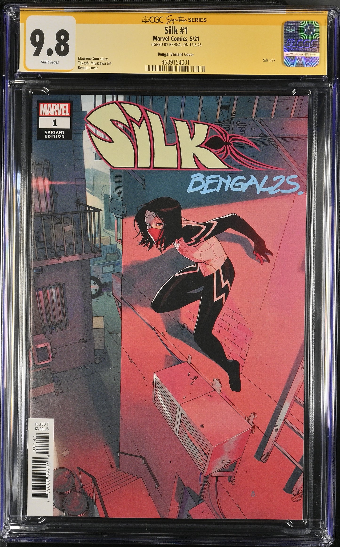 SILK #1 1:25 CGC SS 9.8. SIGNED BY BENGAL