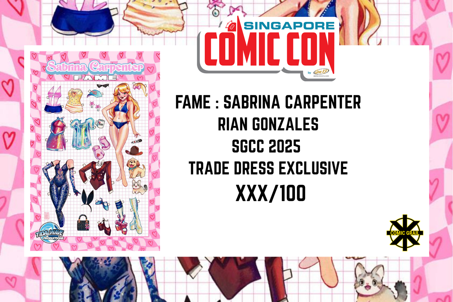 FAME : SABRINA CARPENTER - RIAN GONZALES SGCC EXCLUSIVE - LIMITED TO 100 w NUM COA