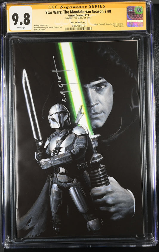 STAR WARS: THE MANDALORIAN SEASON 2 #8 MEGACON CGC SS 9.8. SIGNED BY E.M GIST