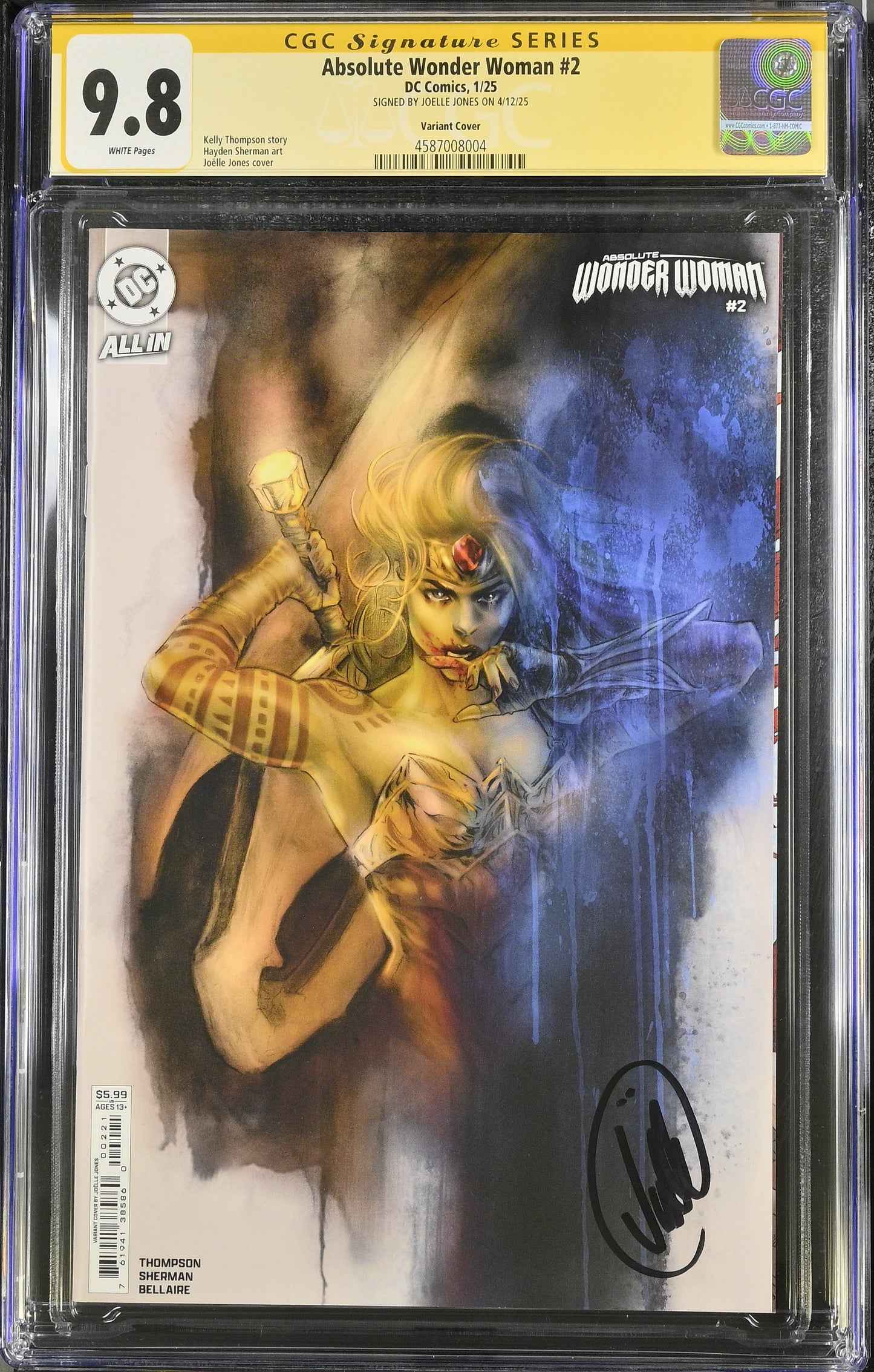 ABSOLUTE WONDER WOMAN #2 CGC SS 9.8. SIGNED BY JOELLE JONES