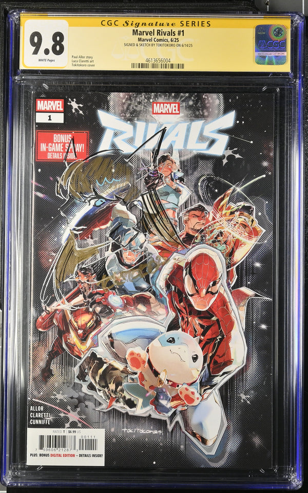 MARVEL RIVALS #1 TOKITOKORO CGC SS 9.8. SIGNED AND SKETCH BY TOKITOKOR ...