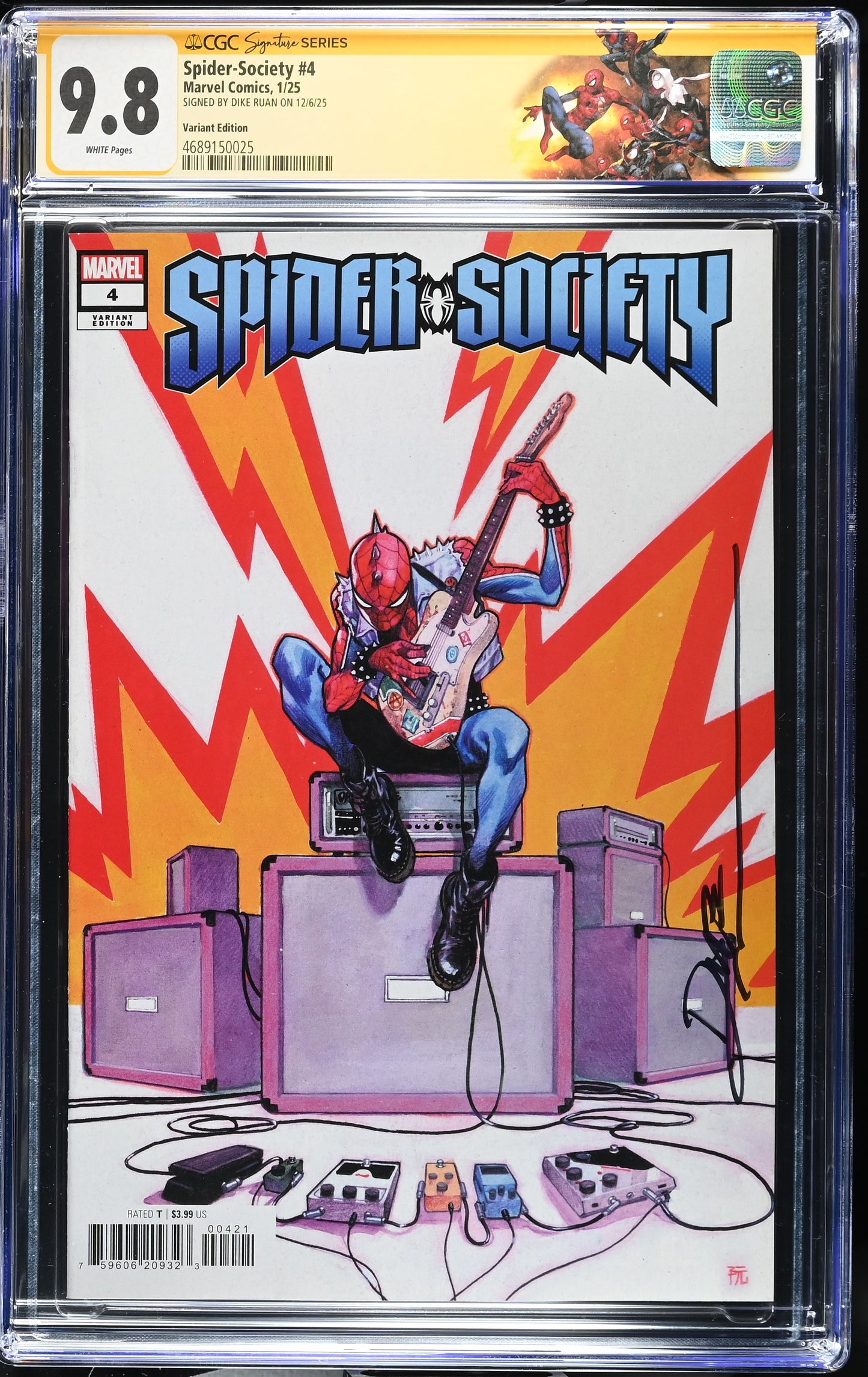 SPIDER-SOCIETY #4 CGC SS 9.8. SIGNED BY DIKE RUAN