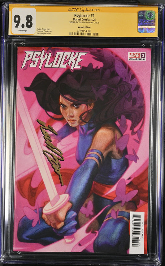 PSYLOCKE #1 CGC SS 9.8. SIGNED BY TRAN NGUYEN