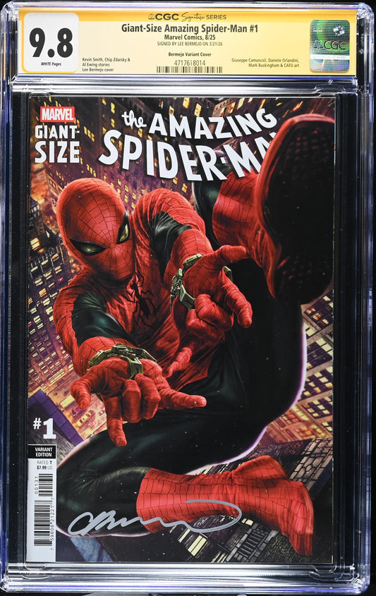 GIANT-SIZE AMAZING SPIDER-MAN #1 CGC SS 9.8. SIGNED BY LEE BERMEJO