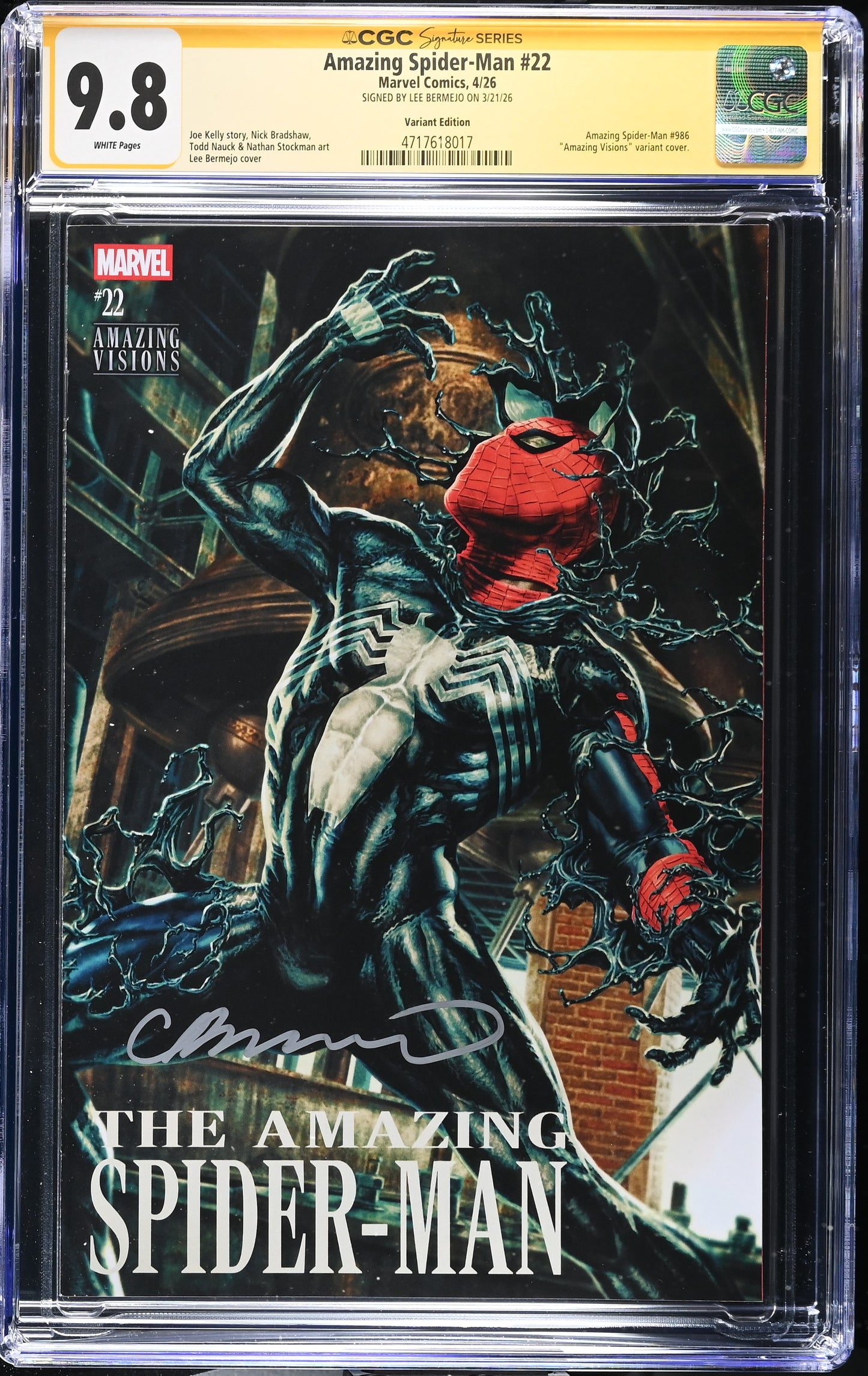 AMAZING SPIDER-MAN #22 CGC SS 9.8. SIGNED BY LEE BERMEJO