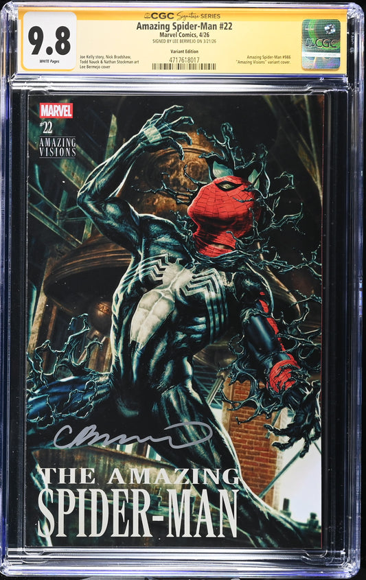 AMAZING SPIDER-MAN #22 CGC SS 9.8. SIGNED BY LEE BERMEJO