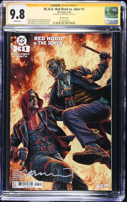 DC K.O.: RED HOOD vs. JOKER #1 CGC SS 9.8. SIGNED BY LEE BERMEJO