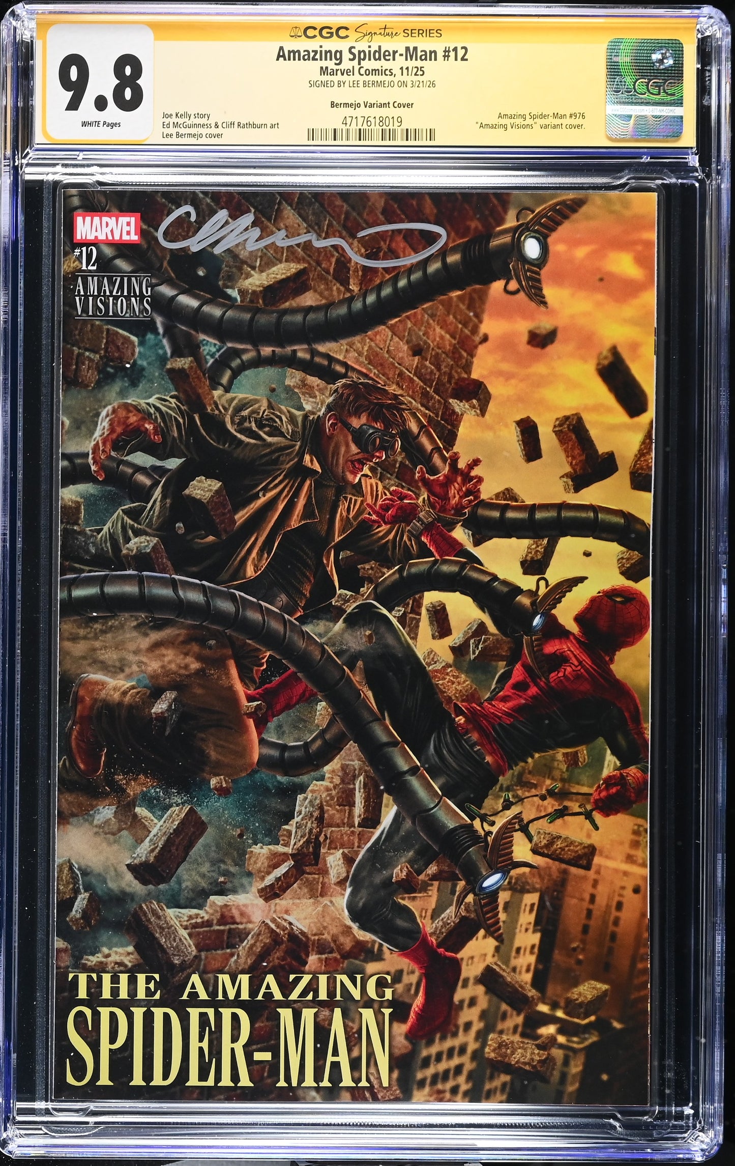 AMAZING SPIDER-MAN #12 CGC SS 9.8. SIGNED BY LEE BERMEJO
