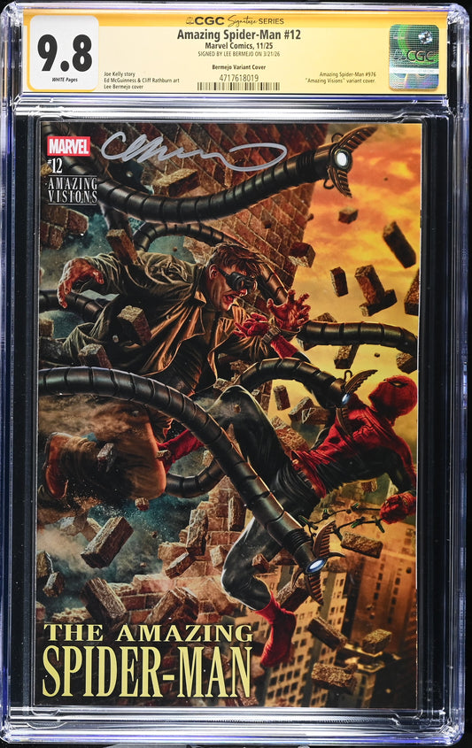 AMAZING SPIDER-MAN #12 CGC SS 9.8. SIGNED BY LEE BERMEJO