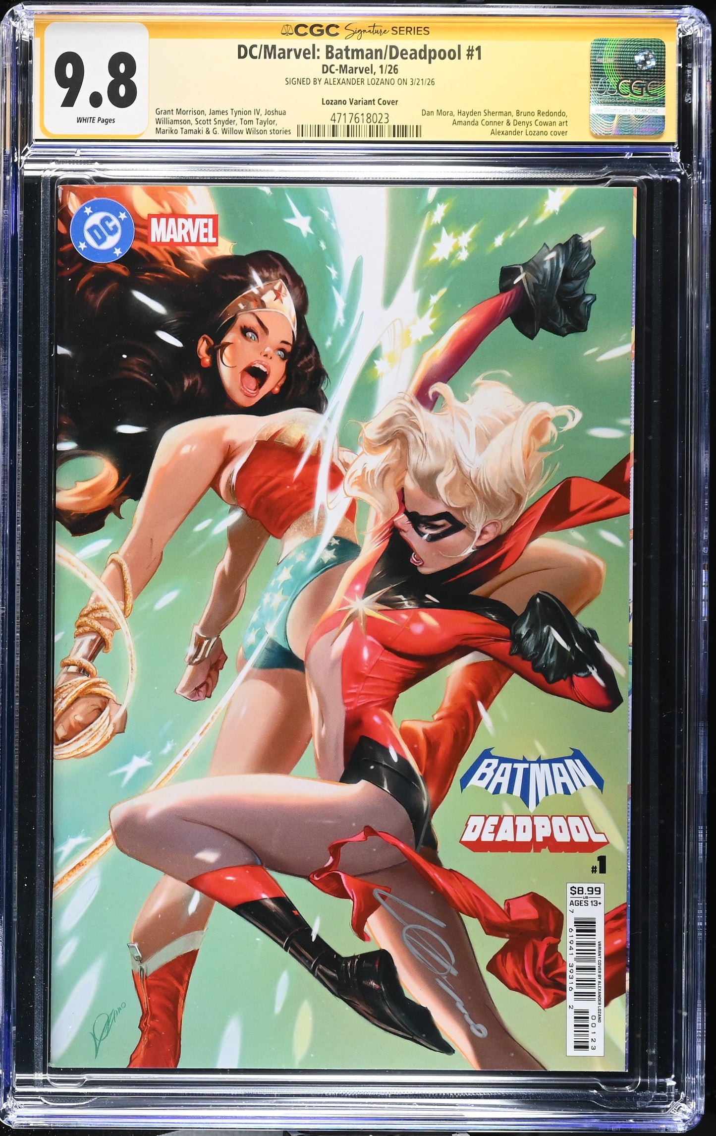 DC/MARVEL: BATMAN/DEADPOOL #1 CGC SS 9.8. SIGNED BY ALEXANDER LOZANO
