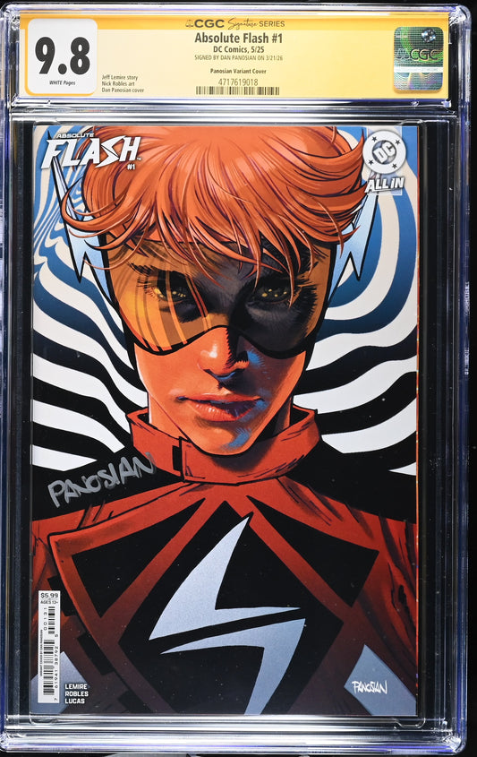 ABSOLUTE FLASH #1 DAN PANOSIAN CGC SS 9.8. SIGNED BY DAN PANOSIAN