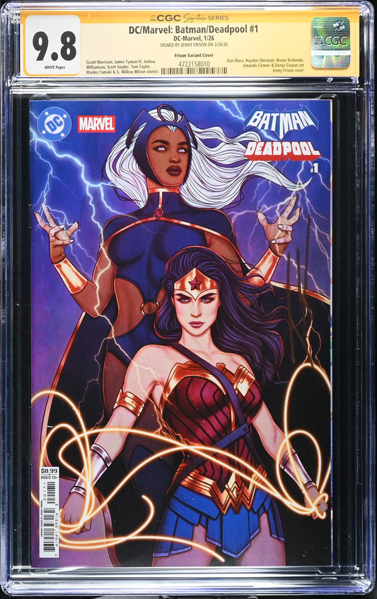 DC/MARVEL: BATMAN/DEADPOOL #1 JENNY FRISON CGC SS 9.8. SIGNED BY JENNY FRISON