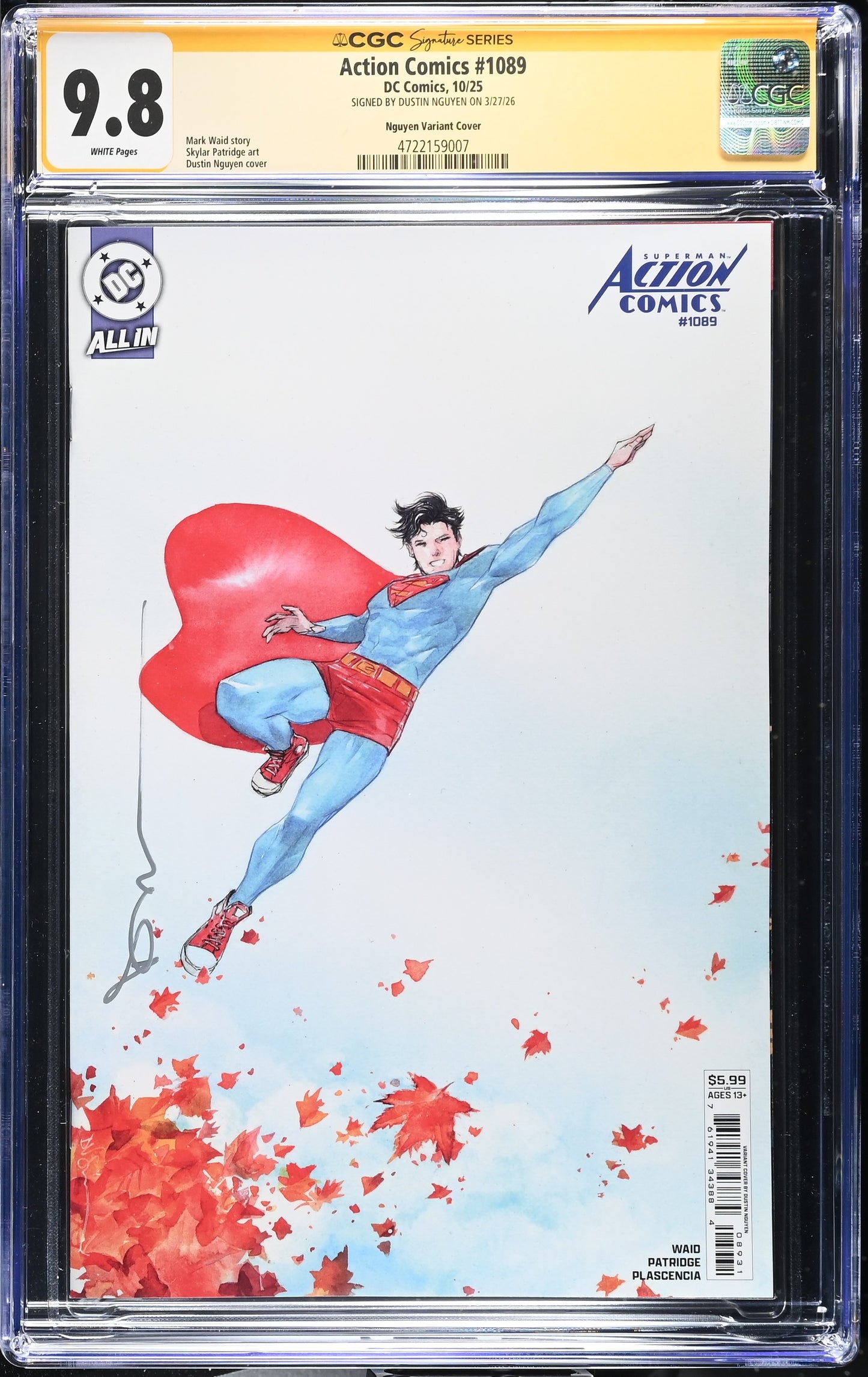 ACTION COMICS #1089 CGC SS 9.8. SIGNED BY DUSTIN NGUYEN