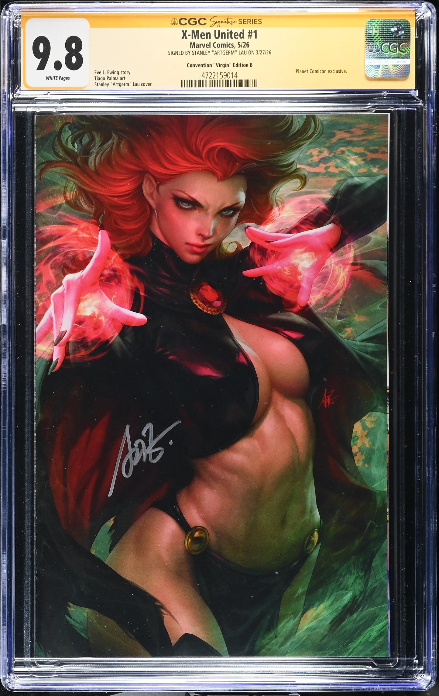 X-MEN UNITED #1 CONVENTION EXCLUSIVE CGC SS 9.8. SIGNED BY ARTGERM