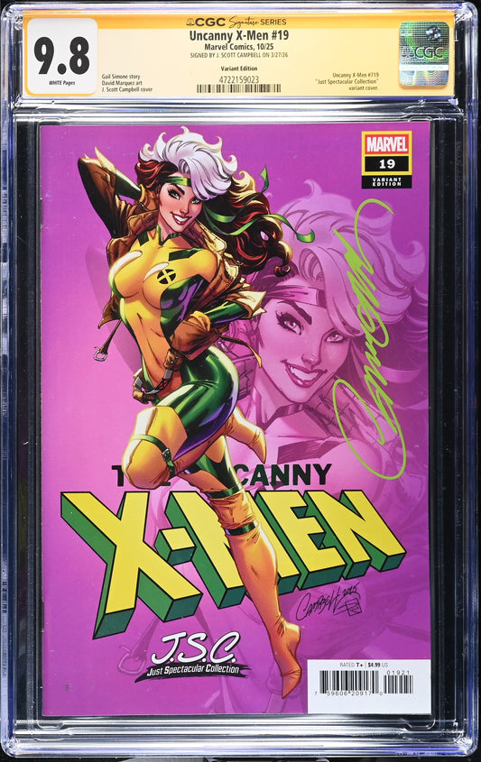 UNCANNY X-MEN #19 CGC SS 9.8. SIGNED BY J.SCOTT CAMPBELL