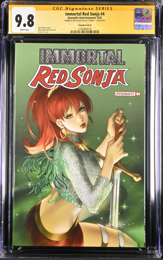 IMMORTAL RED SONJA #4 LEIRIX CGC SS + REMARKED 9.8