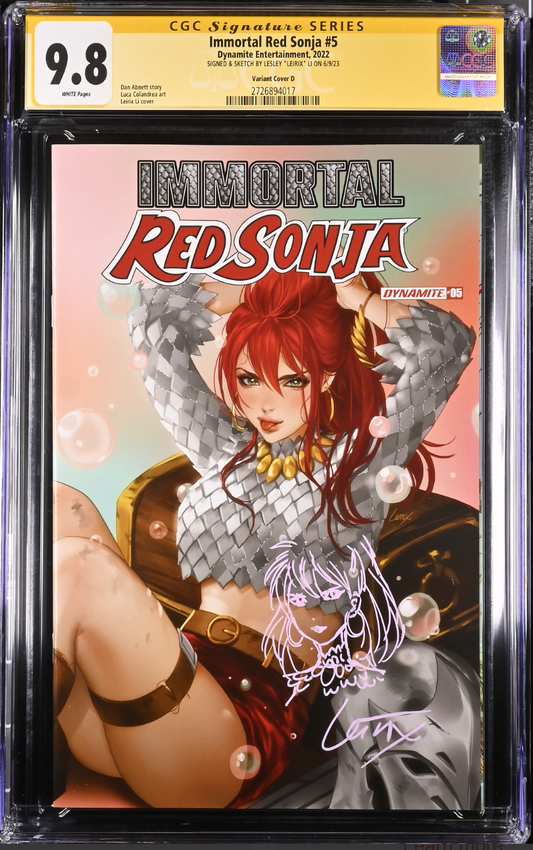 IMMORTAL RED SONJA #5 LEIRIX CGC SS + REMARKED 9.8